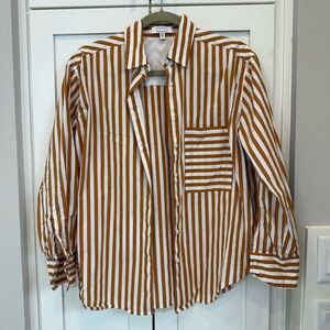 AYR The Deep End Orange and White Striped Shirt